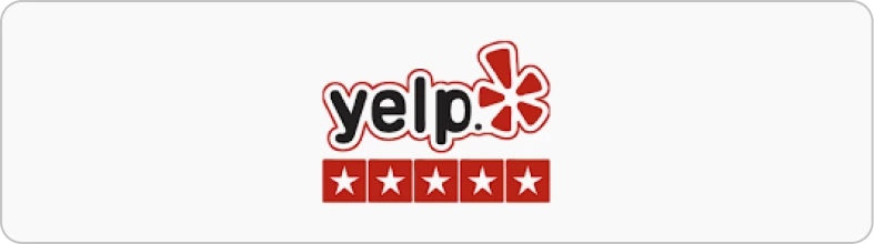 Yelp logo with five stars