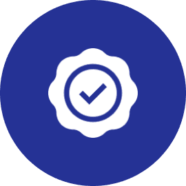 Certified approval symbol with checkmark